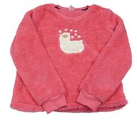 Ružová chlpatá mikina s lamou L&D