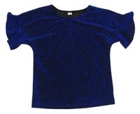 Černo-modré třpytivé slavnostní tričko Tu