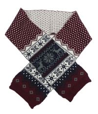 Vínovo-bílo-tmavomodrá šála s norským vzorem Primark