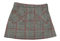 Sivo-čierno-červená vzorovaná sukňa St. Bernard