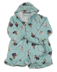 Mentolový chlpatý župan s kapucí - Ledové království Disney