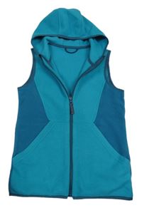 Modrozelená fleecová vesta