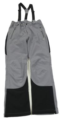 Šedo-černé softshellové kalhoty s kšandami Loap