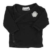 Tmavošedé zavinovací triko s tučňákem Ergee