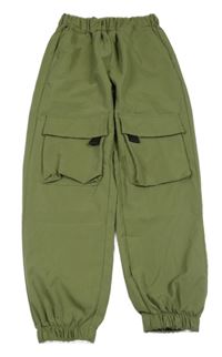 Khaki ľahké cuff cargo nohavice