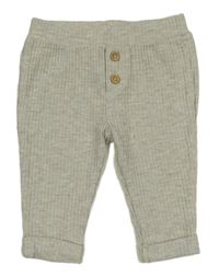 Šedé žebrované tepláky s knoflíky Matalan