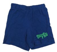 Tmavomodré bavlnené kraťasy s nápisom Impidimpi