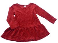Červené zamatové šaty H&M