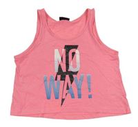 Ružový crop top s nápisom Page one young