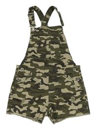 Khaki-béžové army riflové laclové kraťasy s prošoupáním Denim Co. 