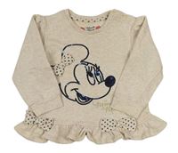 Béžová mikina s Minnií z flitrů Disney