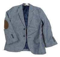Modro-bílé melírované tvídové sako H&M