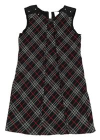 Čierno-červené kockované šaty C&A