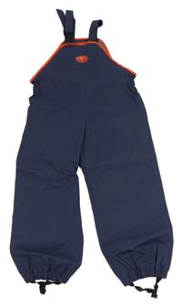 Tmavomodré nepromokavé laclové kalhoy s kočkou 