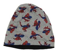Šedá bavlněná čepice se Spider-manem 