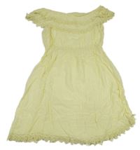 Žluté šaty s madeirou 