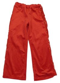 Červené sametové kalhoty s flitry