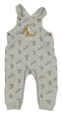 Šedé prošívané zateplené laclové tepláky Hádej, jak moc tě mám rád Tu