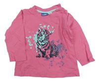 Tmavorůžové triko s tygrem Lupilu 