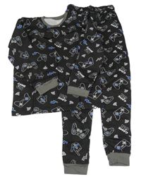 Tmavošedé pyžamo s ovladači 