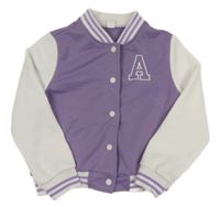 Levandulovo-biela prepínaci baseballová mikina s písmenkom Shein