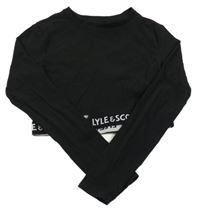 Čierne crop tričko s logom Lyle&Scott