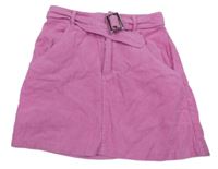 Ružová menšestrová sukňa s opaskom