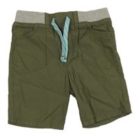 Khaki plátěné kraťasy Inextenso 