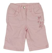 Světlerůžové riflové kraťasy s květy C&A