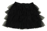 Čierna tylová vrstvená sukňa Hema