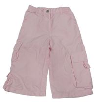 Svetloružové šušťákové široké nohavice s vreckami Baby World