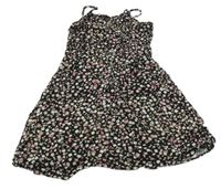 Čierne ľahké kvetované šaty Primark