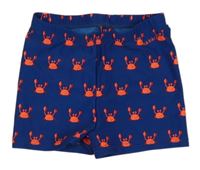 Tmavomodré nohavičkové plavky s krabmi Nabaiji