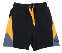 Čierno-sivo-oranžové športové kraťasy Yigga