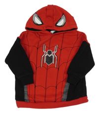 Červeno-čierna mikina so Spider-manem a kapucňou Primark