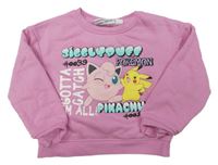 Ružová oversize mikina s Pokémony