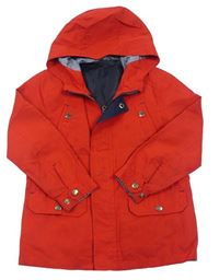 Červená šušťáková jarná bunda s kapucňou Ohoo