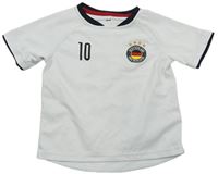 Bielo-čierny športové futbalový dres Deutschland a číslom H&M