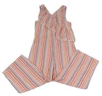 Pruhovaný nohavicový culottes overal s volánikom M&S