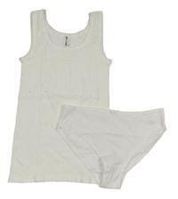 2Set - Bílá košilka + kalhotky s mašličkou Matalan