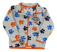 Světlešedomodro-bílá melírovaná fleecová propínací mikina s PAW PATROL - Chase nickelodeon