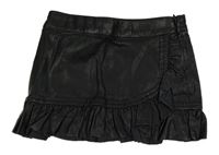 Čierna koženková sukňa s volánikmi Matalan