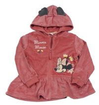 Jahodová plyšová prepínaci mikina s Minnie a kapucňou Disney