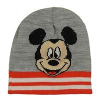 Šedá melírovaná čepice s Mickey a bílými pruhy Disney