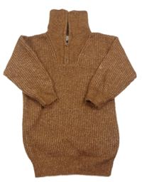 Hnědé melírované žebrované svetrové šaty Matalan