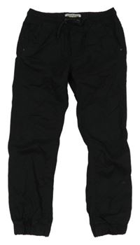 Černé cuff plátěné kalhoty Matalan