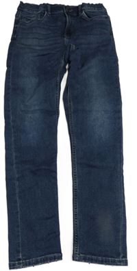 Tmavomodré skinny teplákové rifle ZARA