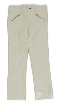 Smetanové skinny kalhoty se zipy H&M