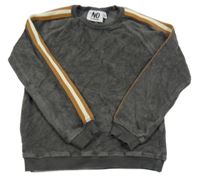 Tmavošedá froté mikina s pruhy NO COMPROMISE