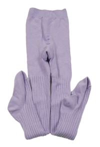 Fialové žebrované punčocháče 